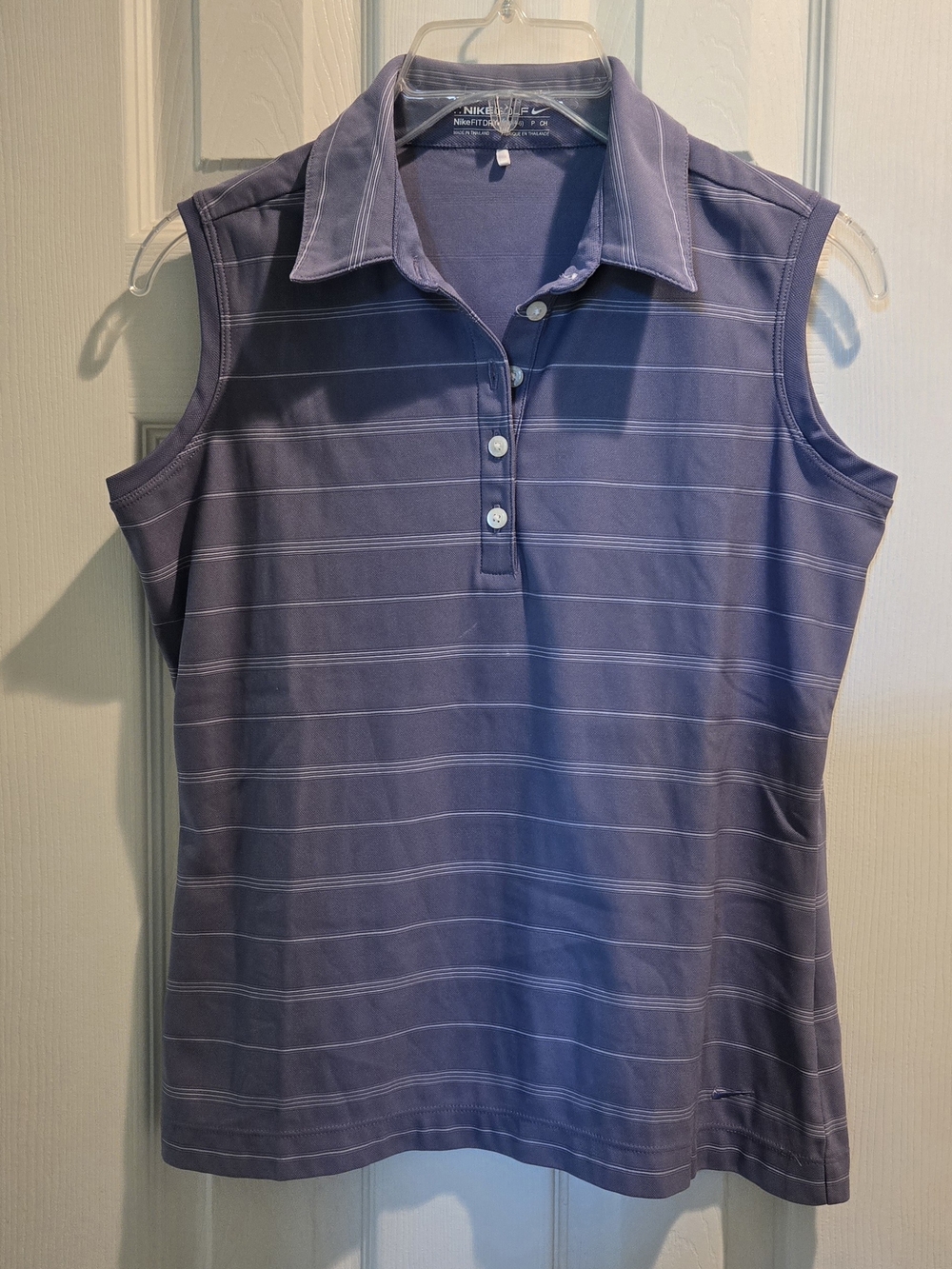 Nike Golf Fit Dry Sleeveless Golf Top - Lavender Stripe